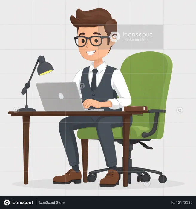 Businessman Working On Laptop  AI Image
