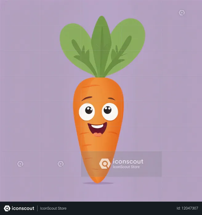 Carrot With A Happy Face  AI Image