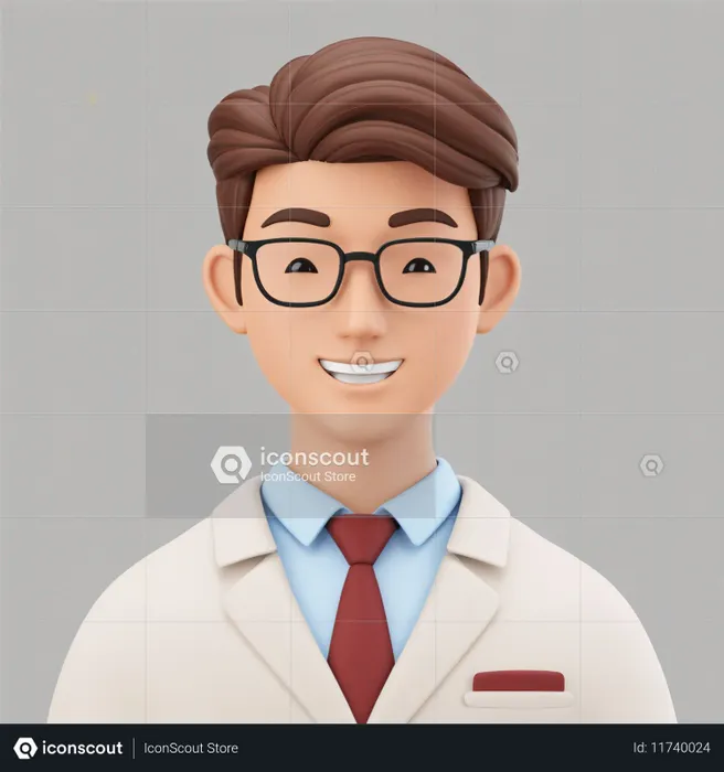 Character of a smiling male doctor  AI Image