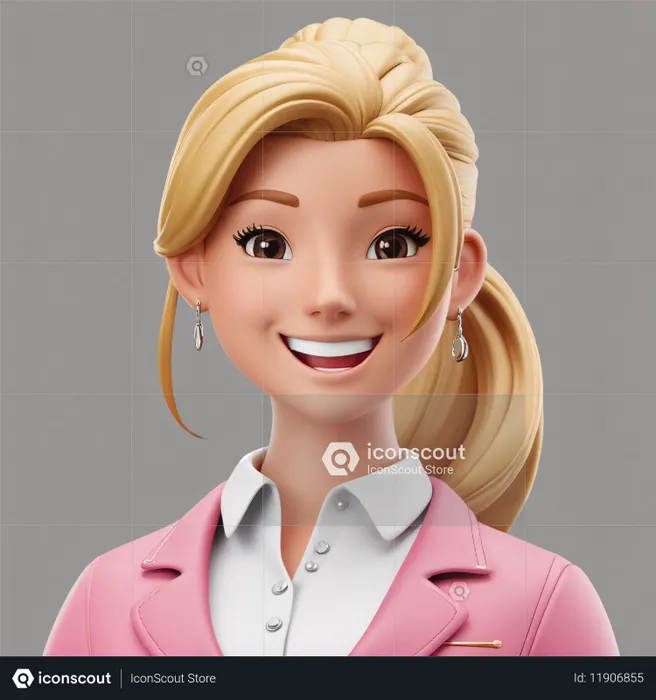 Character Of A Smiling Woman In Business Attire  AI Image