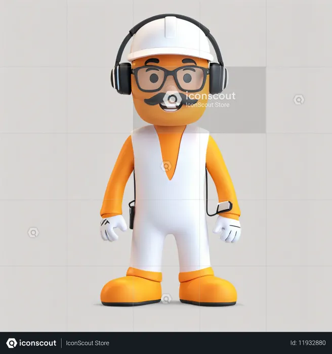 Construction Worker With Safety Gear  AI Image