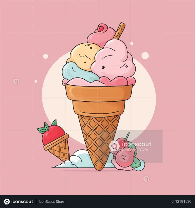 Cornet de glace  Image IA
