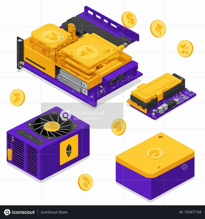 Cryptocurrency Mining Hardware Components  AI Image