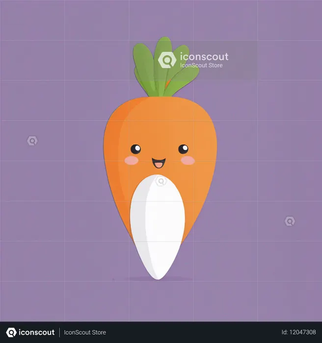 Cute Carrot Character  AI Image