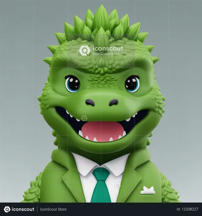 Cute Dinosaur In Suit  AI Image