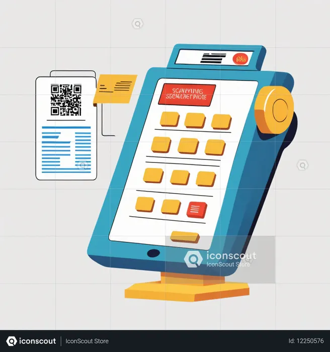 QR 코드가 있는 디지털 결제 단말기  AI 이미지