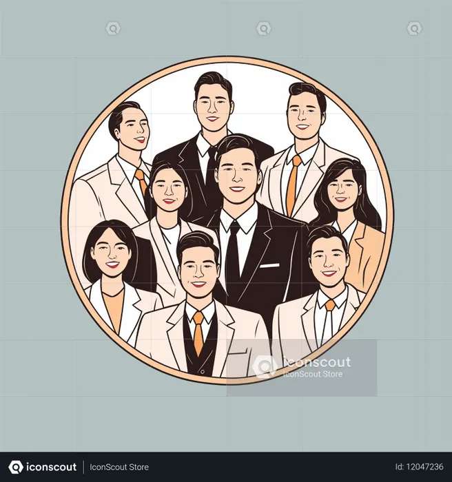 Diverse group of professionals arranged in a team portrait  AI Image