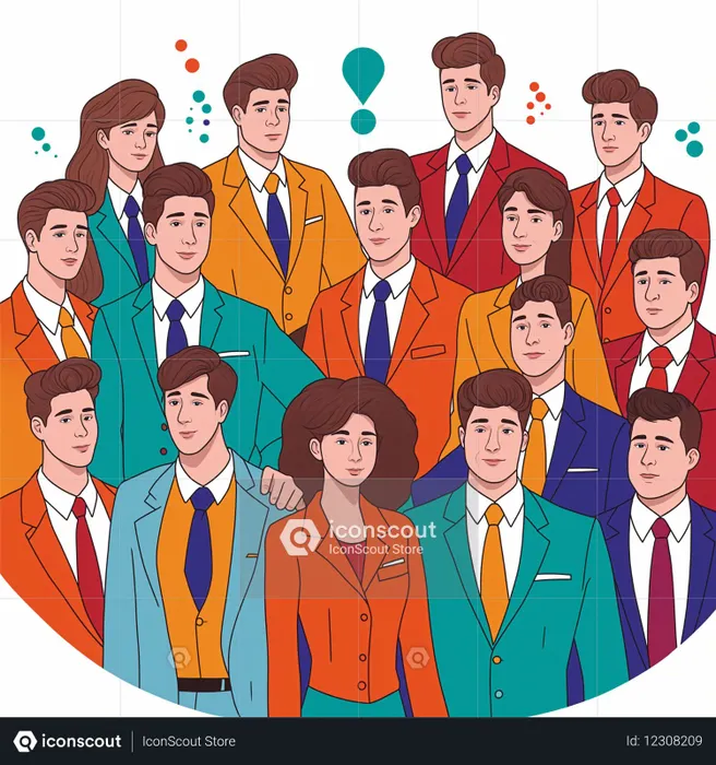 Diverse Group Of Professionals In Suits  AI Image