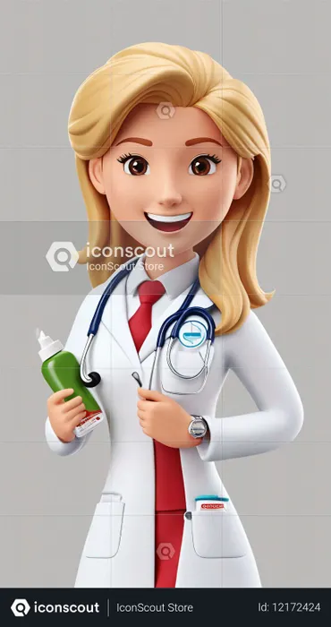 Doctor Holding Bottle  AI Image