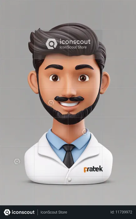 Doctor With A Beard And Lab Coat  AI Image