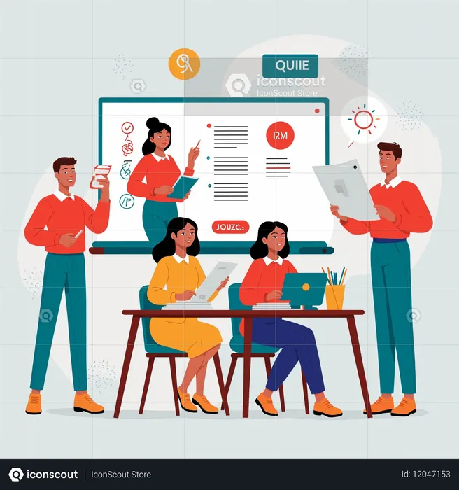 Equipe de escritório colaborando em um projeto  Imagem de IA