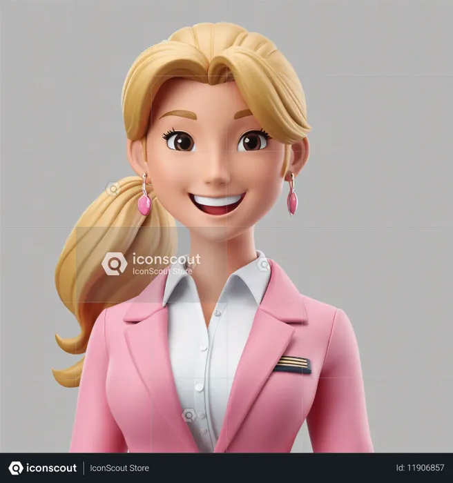 Female Character In A Pink Outfit  AI Image