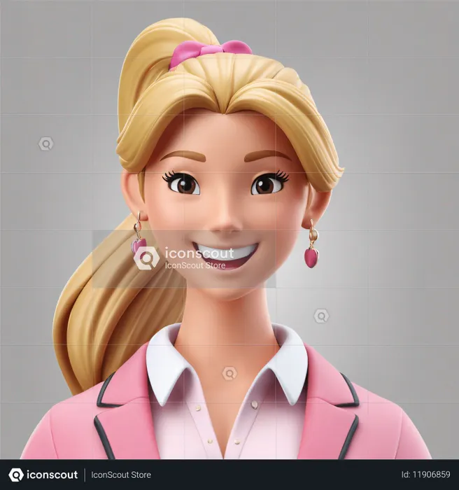 Female Character Smiling In Business Attire  AI Image