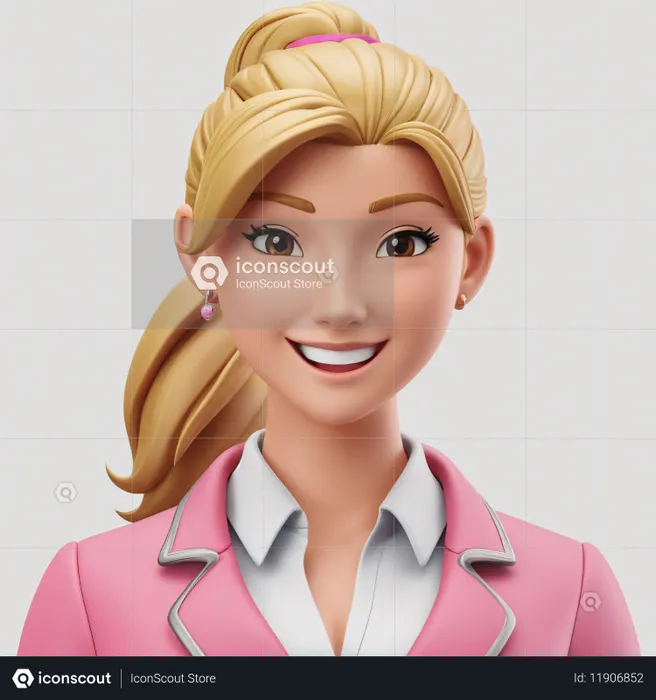 Female character with a bright smile  AI Image