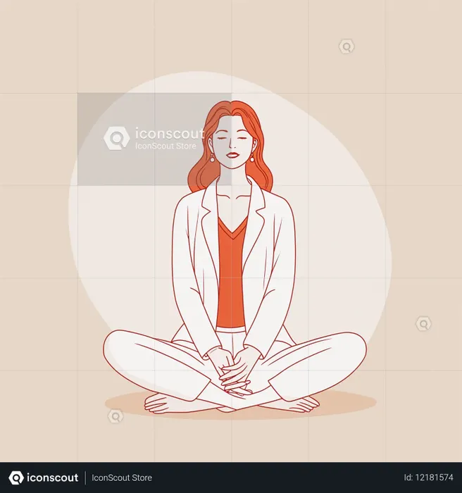 Femme méditant dans une pose paisible  Image IA
