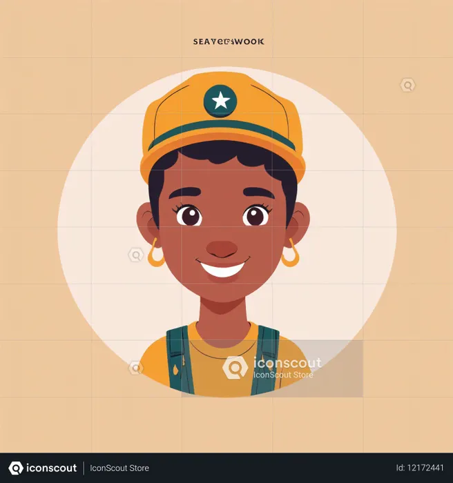 Garçon souriant avec casquette et salopette  Image IA