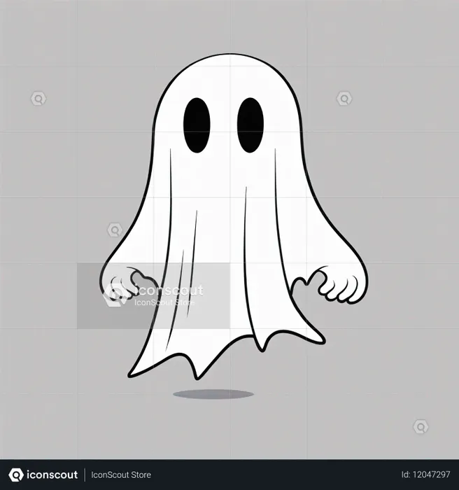 Ghost With A Sheet And Dark Eyes  AI Image