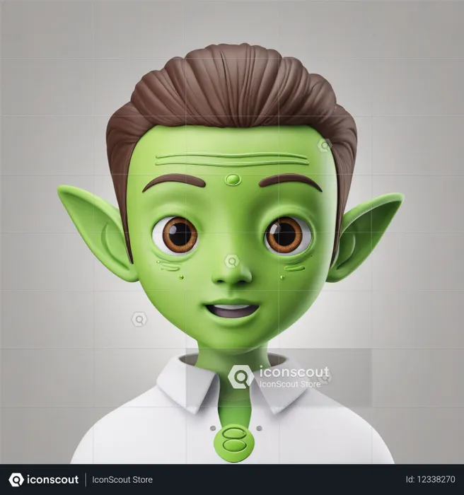 Green Alien with Skin And Elf Ears  AI Image