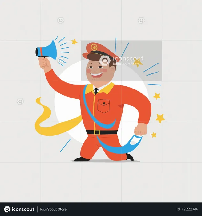 Hombre con megáfono  Imagen AI