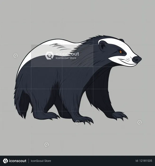 Honey Badger With A Fierce Expression  AI Image