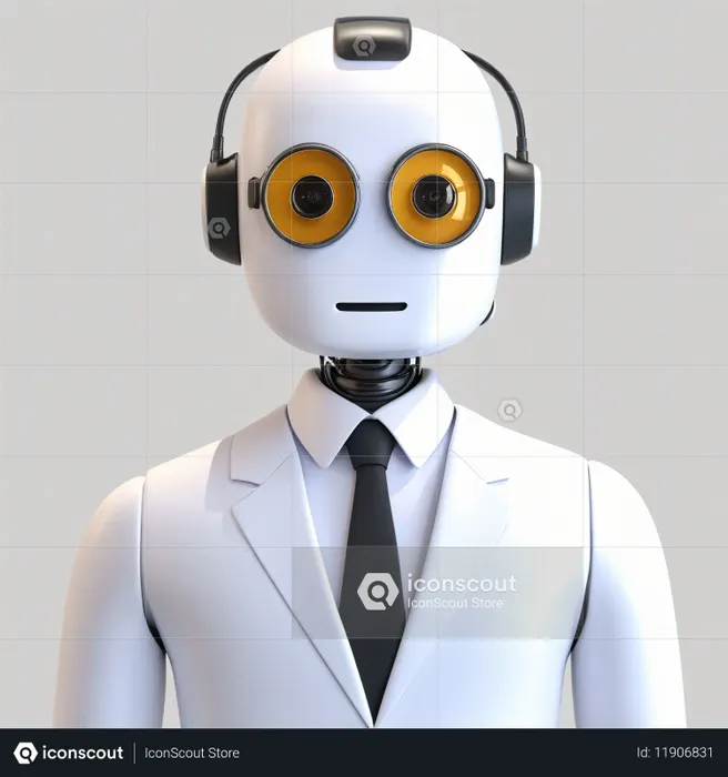 Humanoid Robot In Formal Attire  AI Image