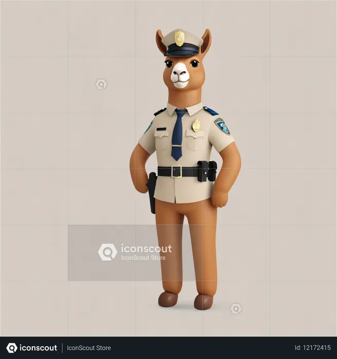 Llama con uniforme de policía  Imagen AI