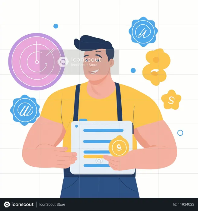 Man Holding Document  AI Image