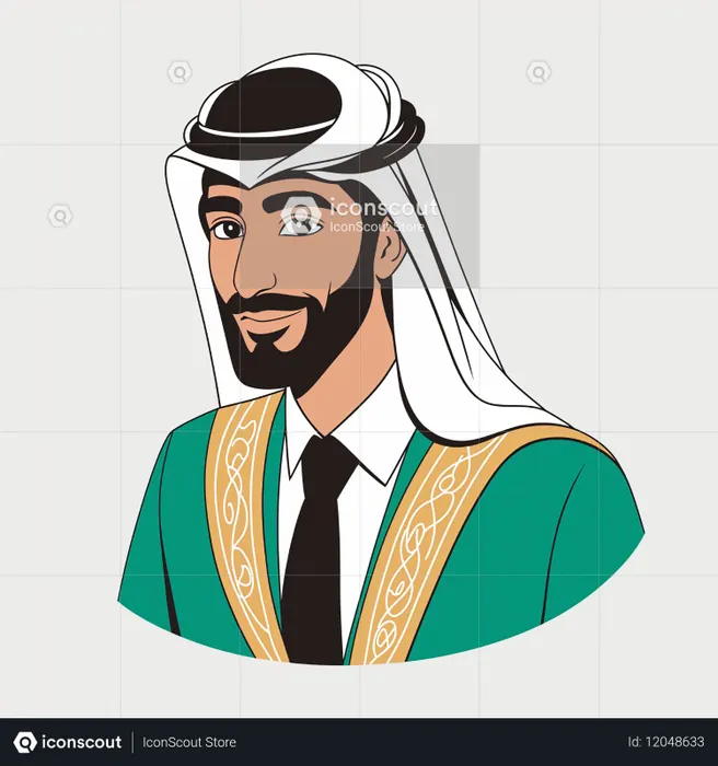 Man In Traditional Arab Attire  AI Image