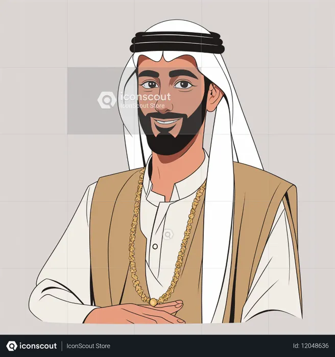 Man In Traditional Middle Eastern Attire  AI Image