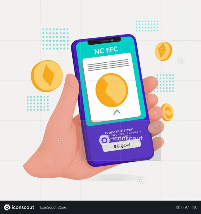 Mão segurando smartphone com aplicativo de criptografia  Imagem de IA