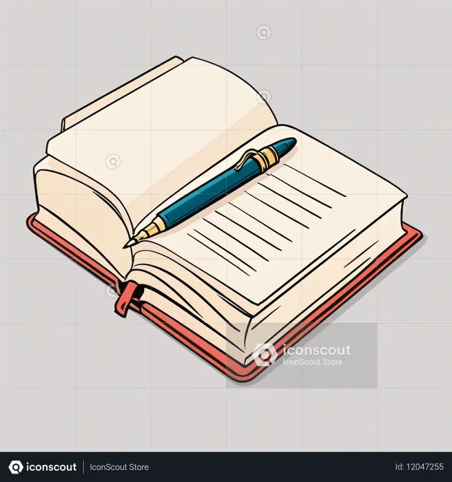 Offenes Notizbuch mit einem Stift  KI-Bild