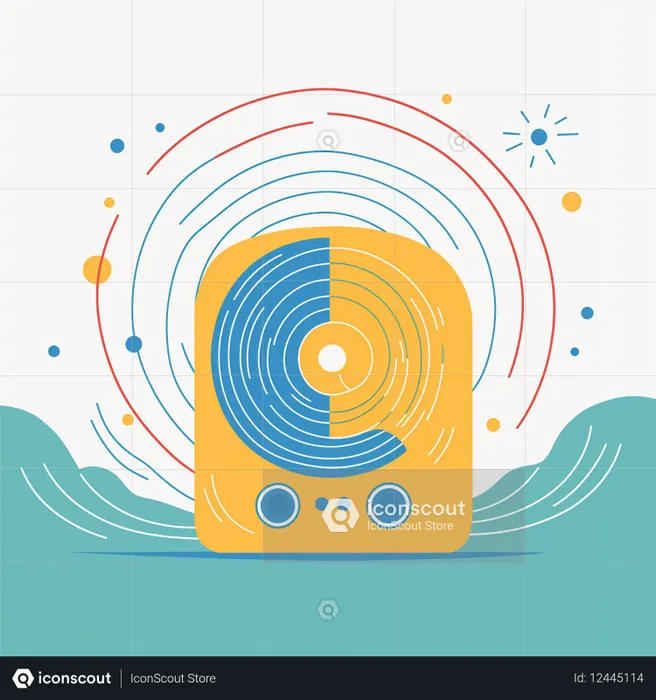 Radio antigua que emite ondas  Imagen AI