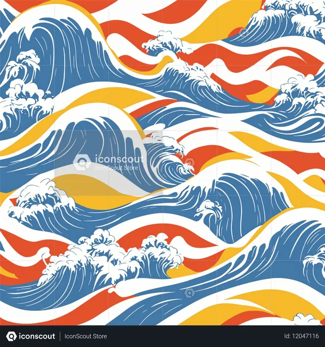 Padrão abstrato de ondas do oceano  Imagem de IA