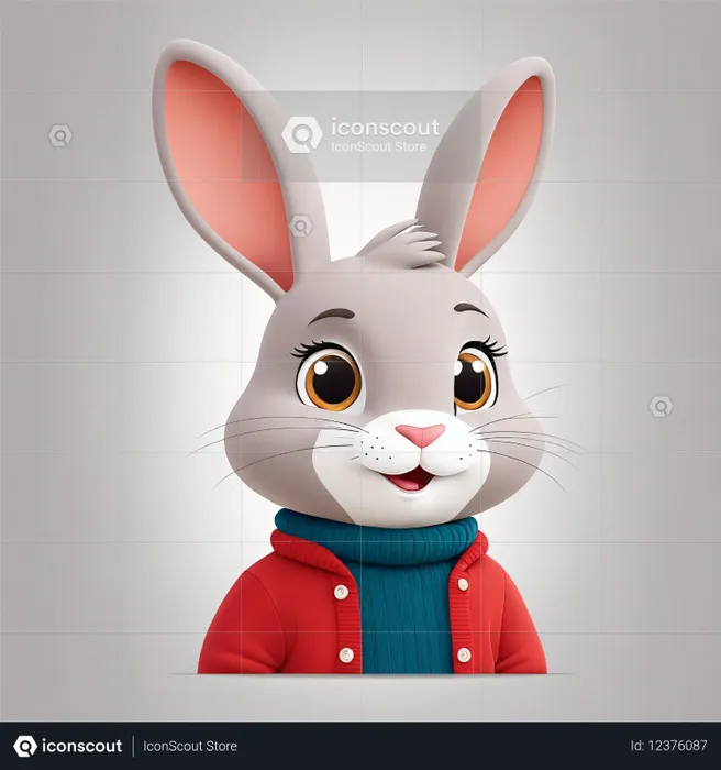 Lindo personaje de conejo  Imagen AI