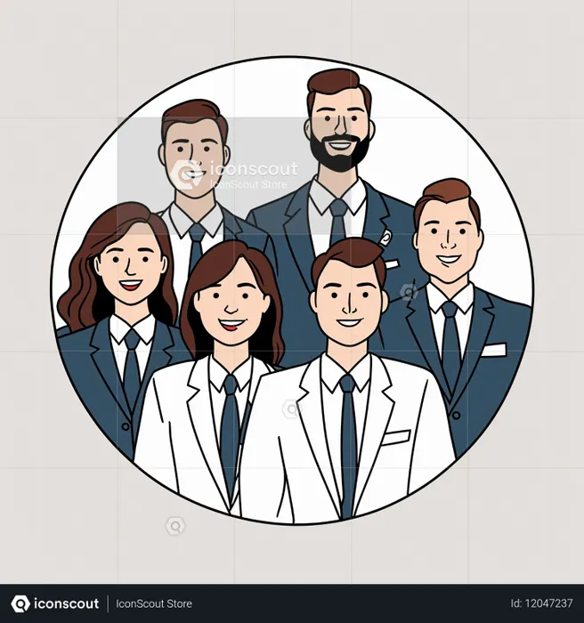Professional business team dressed in business suits  AI Image