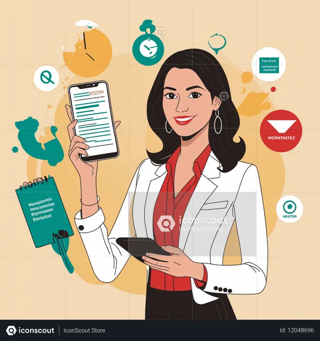 Professional Woman Using Digital Apps  AI Image