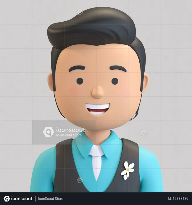 Smiling Boy wearing suit and tie  AI Image