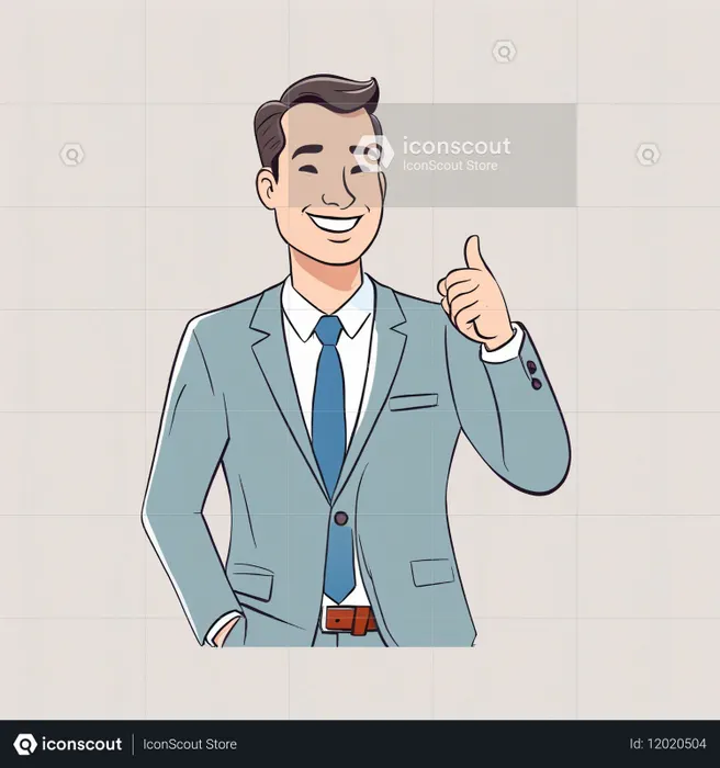 Smiling businessman showing thumbs up  AI Image