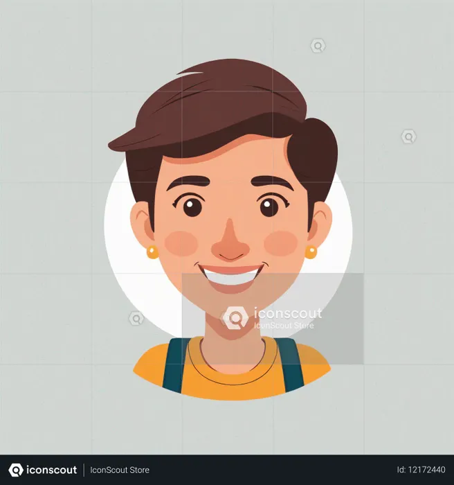 Smiling Girl Earrings  AI Image