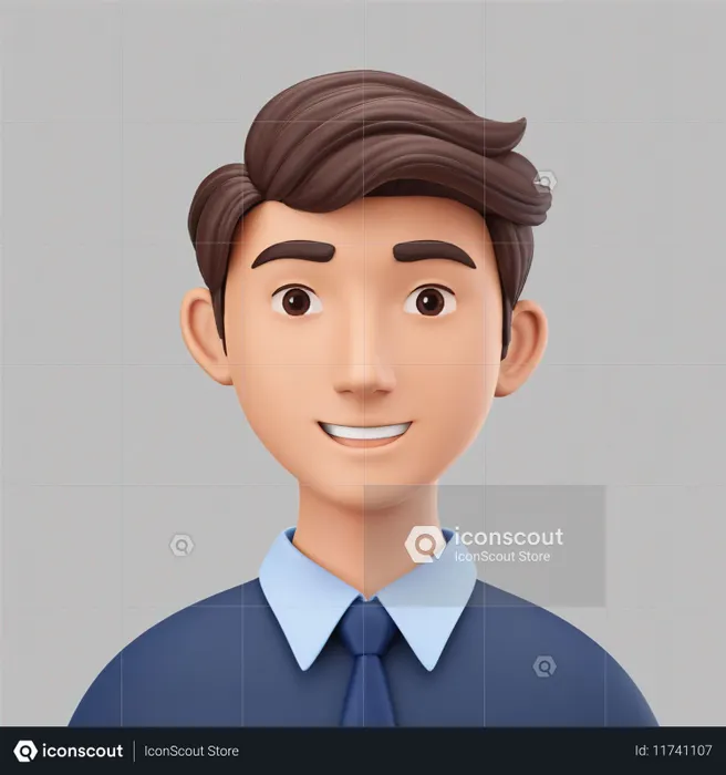 Smiling Male Character In Professional Attire  AI Image