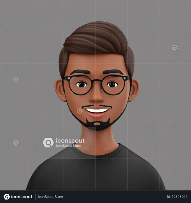 Smiling Male With Glasses  AI Image