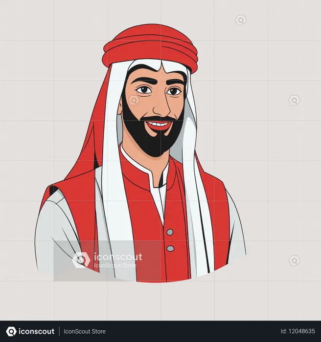 Smiling Man In Traditional Attire  AI Image