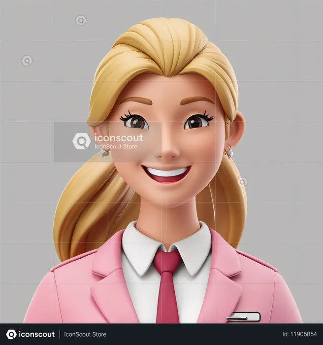 Smiling Woman In A Suit  AI Image