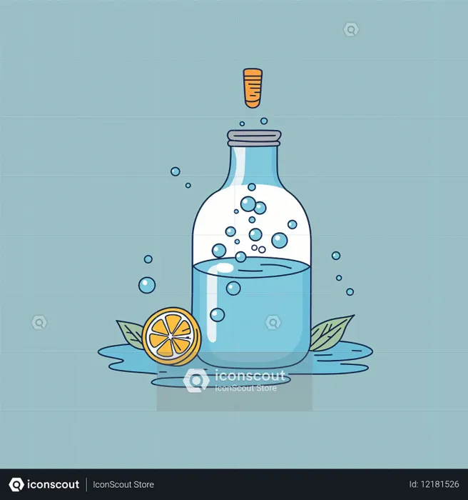 Sparkling Water With Lemon  AI Image