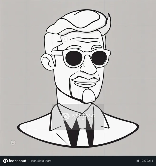 Stylish Man In Sunglasses And Suit  AI Image