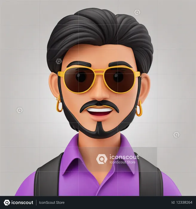 Stylish Man With Sunglasses And Earrings  AI Image