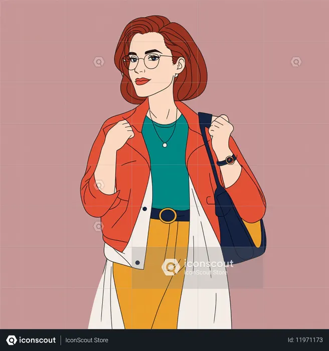 Stylish Woman In Casual Fashion  AI Image