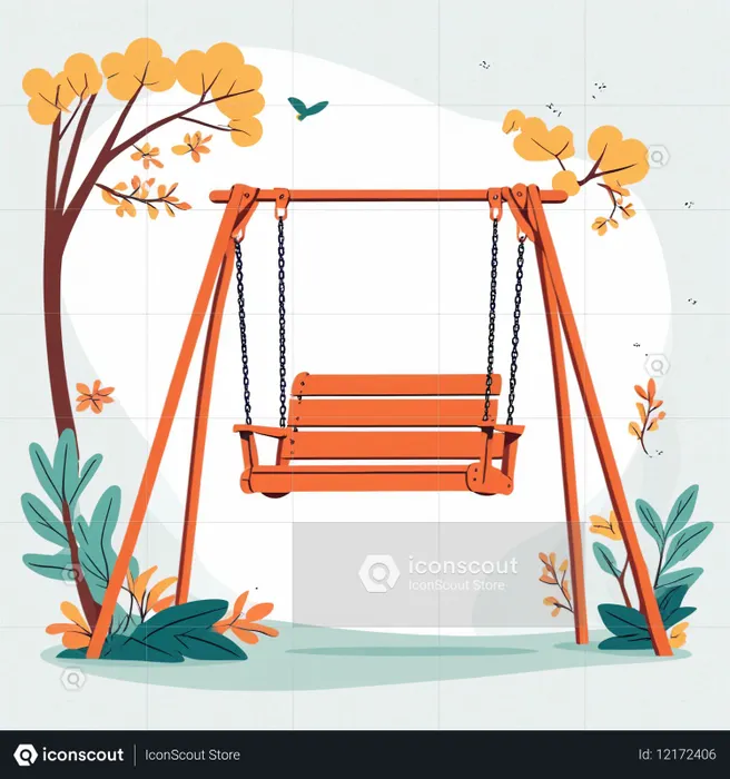 Swing In Park  AI Image