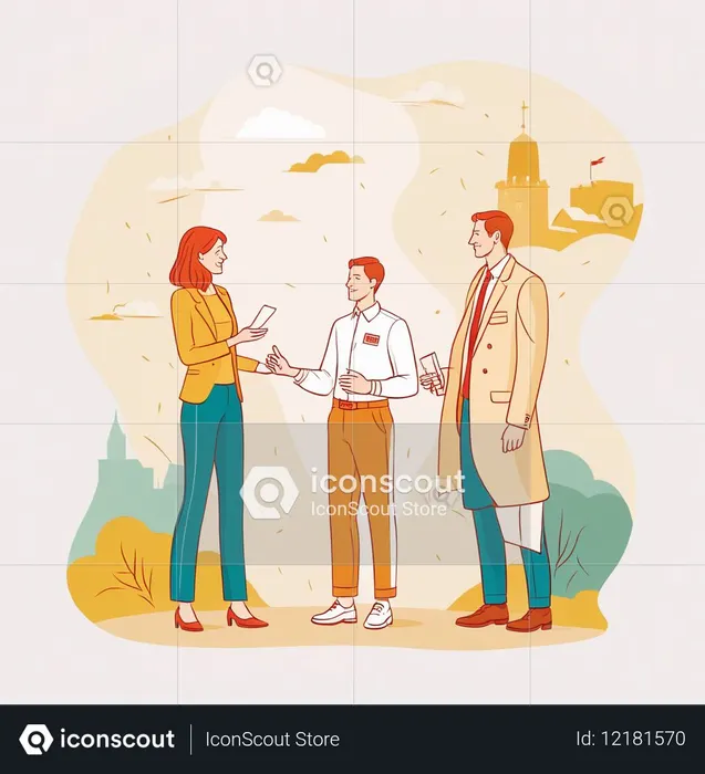 Three People In A Business Meeting  AI Image