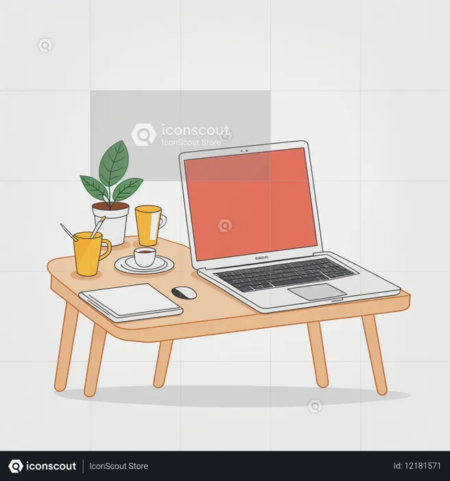 Tidy Home Office Workspace. DELETE  AI Image